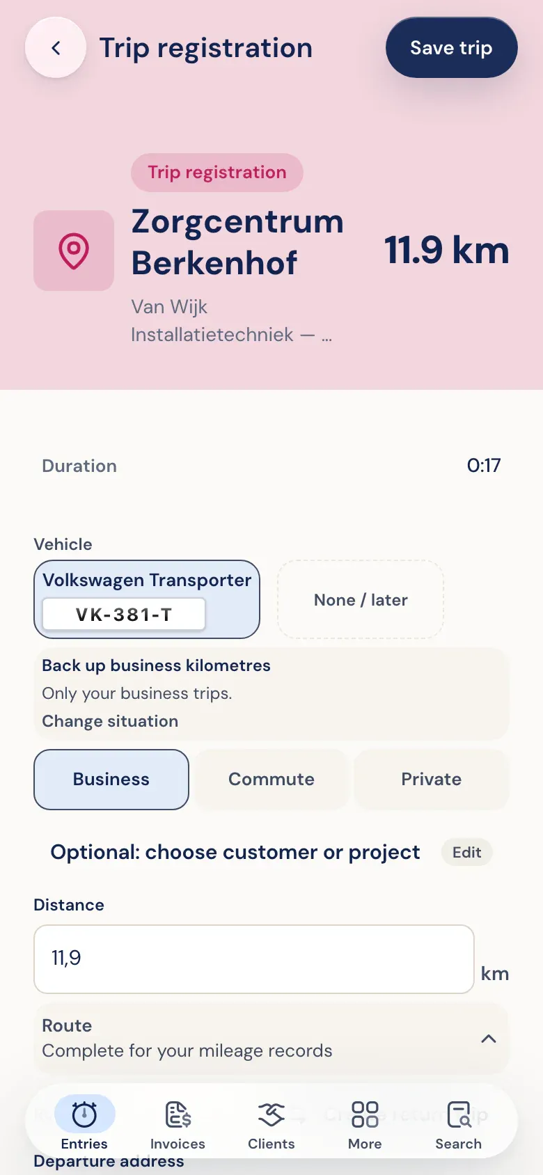 Registrar un trayecto en la app de Half5